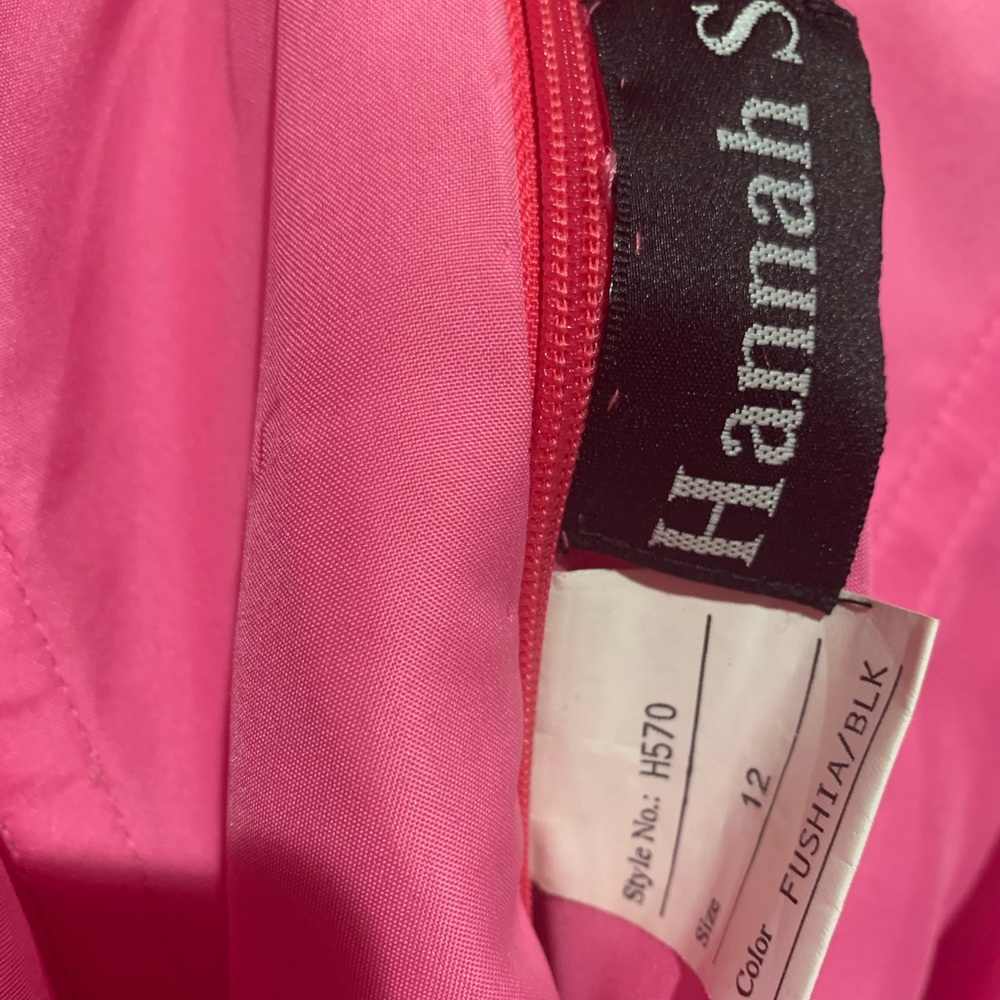 Hannah S Strapless Pink & Black Ball Gown - Picture 5 of 7